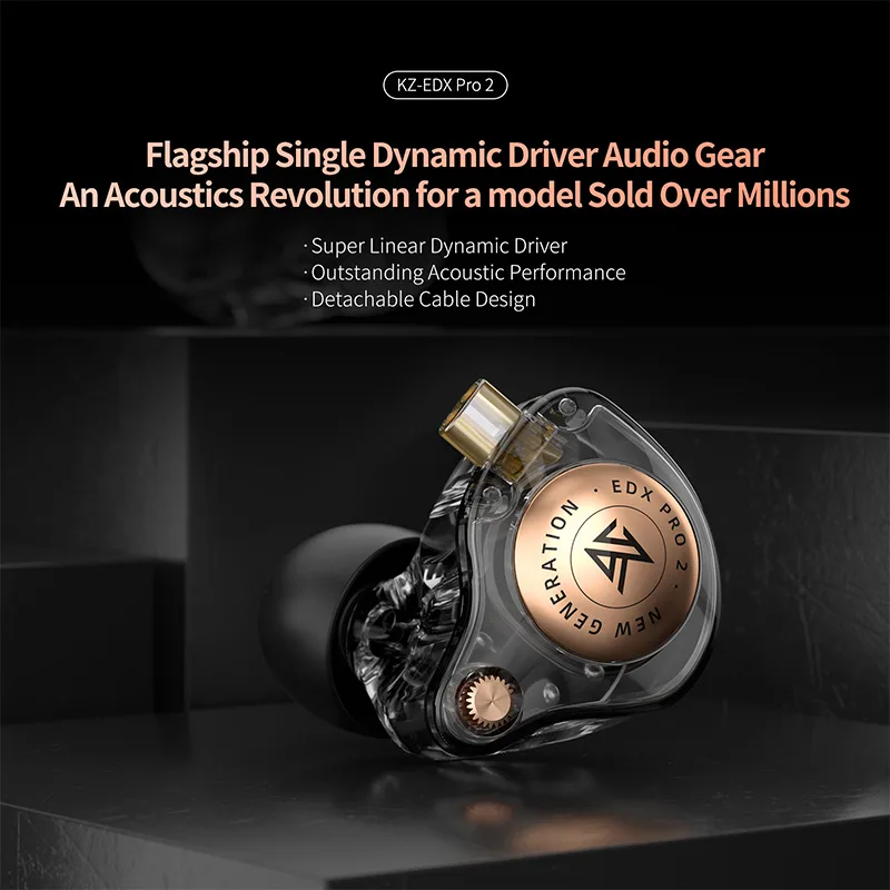 In Ear Monitor Iem - Kz edx pro 2 driver dinâmico