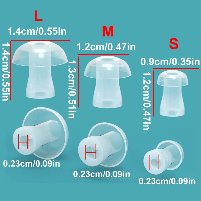 Silicone Ear Tip Replacement - 100 peças de Almofadas de Silicone