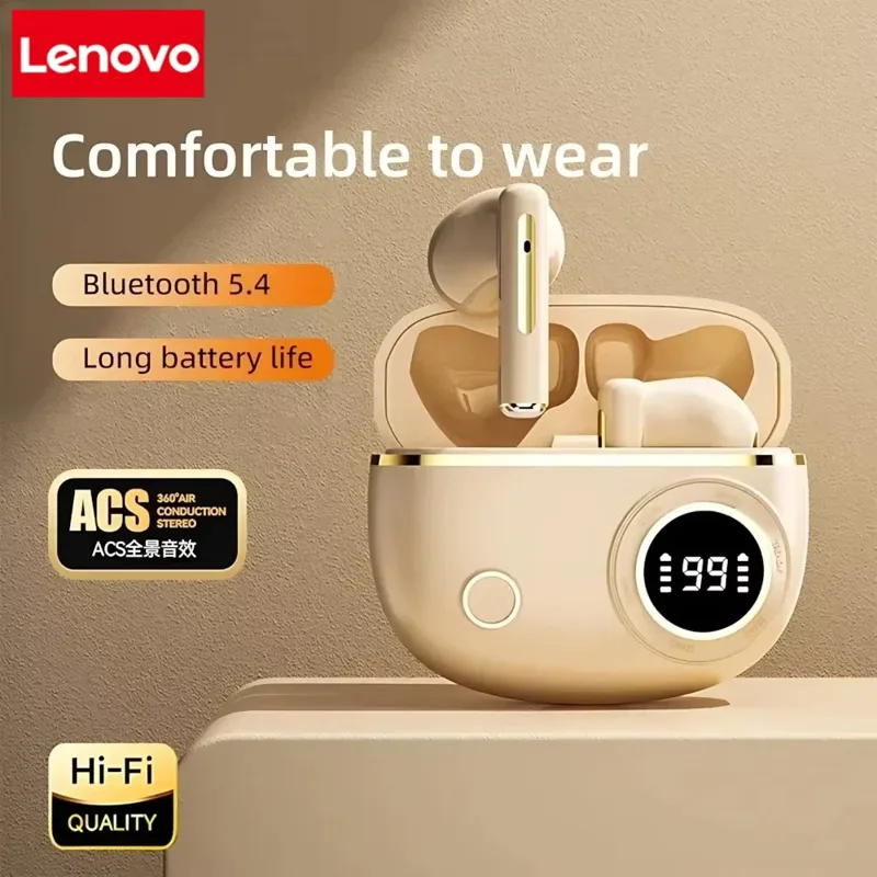Bluetooth Headset On Ear - Lenovo TWS Wireless Bluetooth Headset LED
