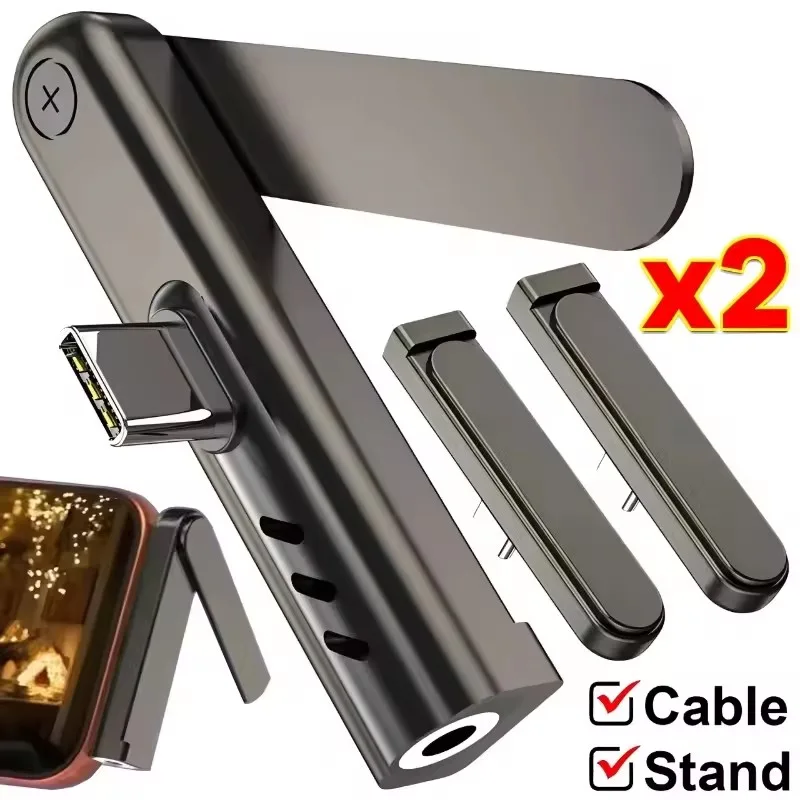Headphone Stand Desk - Adaptador dobrável portátil USB C para
