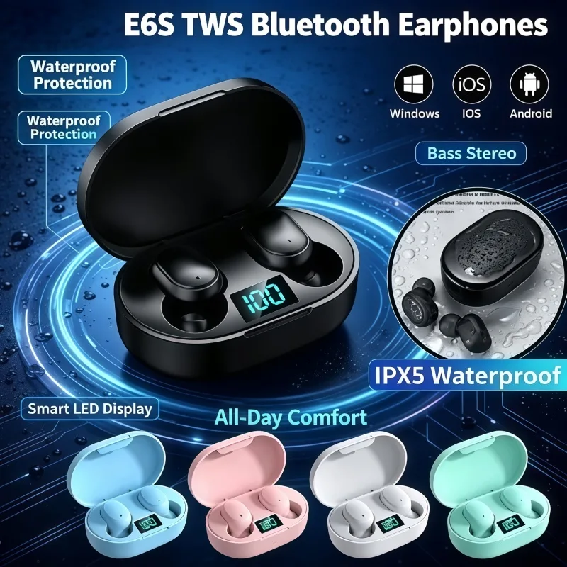 Bluetooth Headset On Ear - Fone de Ouvido Bluetooth TWS E6S