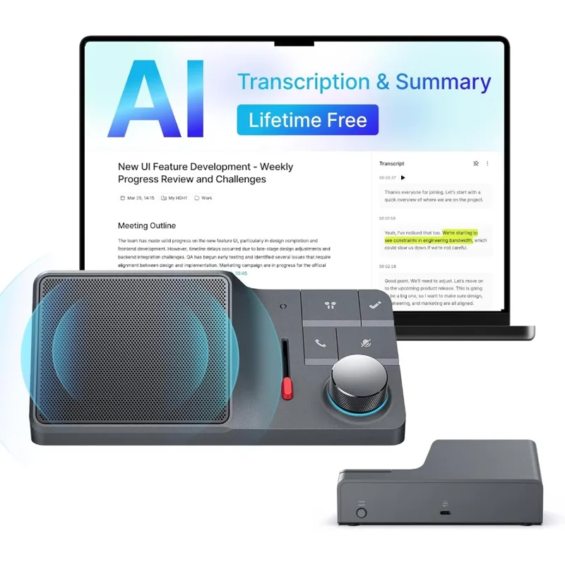 Noise Cancelling Headphone - Viva-voz para Conferências com IA, Conectividade