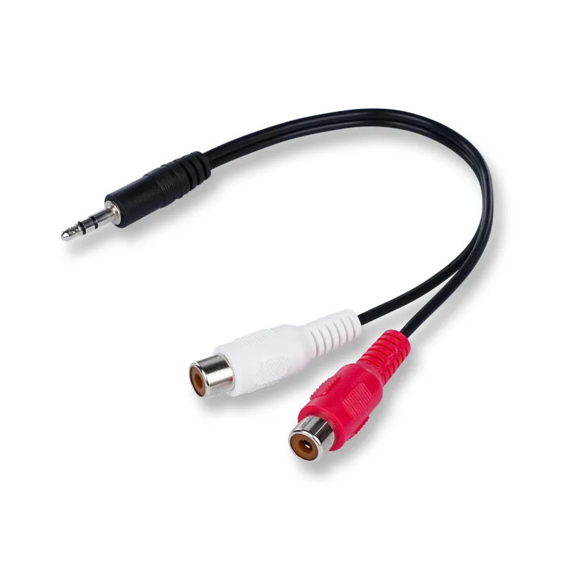 Earphone Splitter Jack - 3.5 jack macho para 2rca 2av
