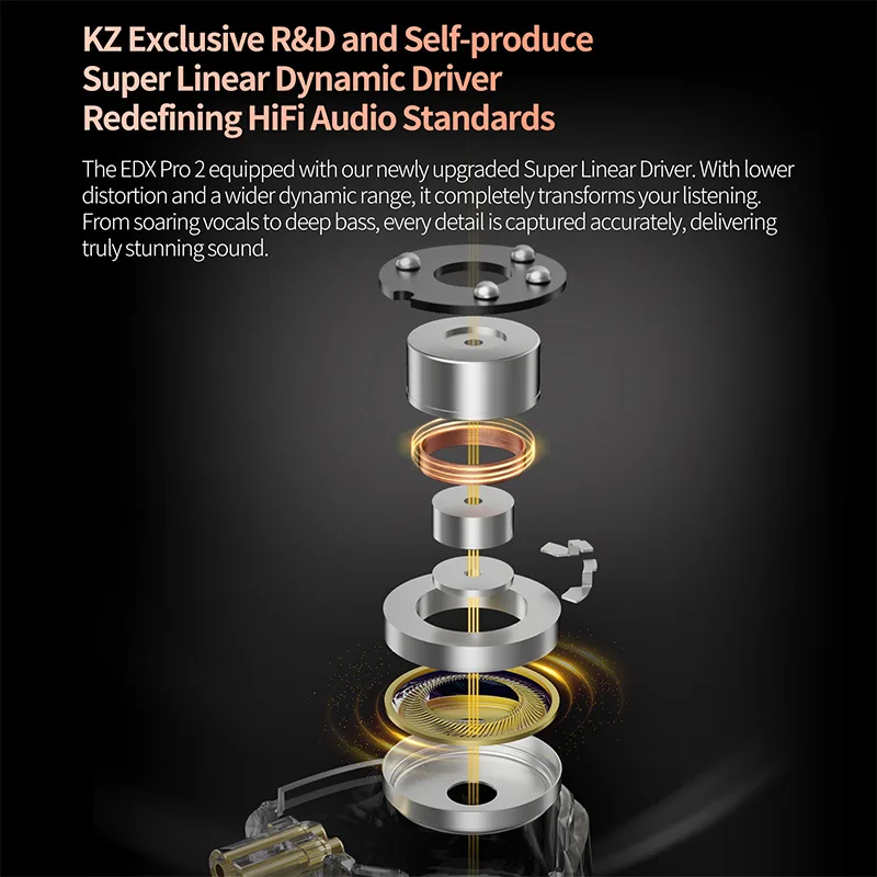 Kz edx pro 2 driver dinâmico u - In Ear Monitor Iem avaliação e preço