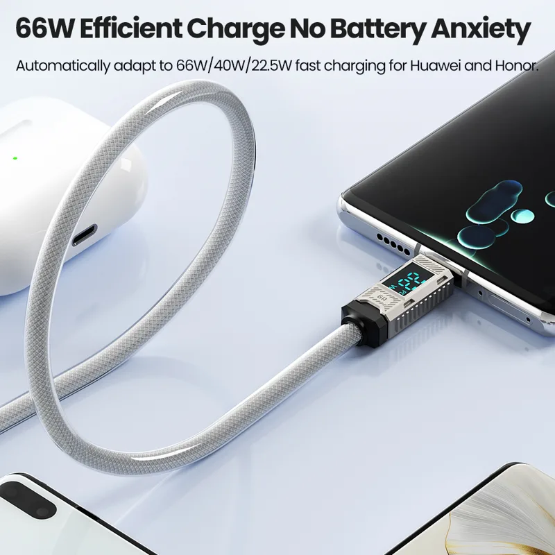 Toocki pd 66w cabo usb c 6a di - Usb C Earphone avaliação e preço
