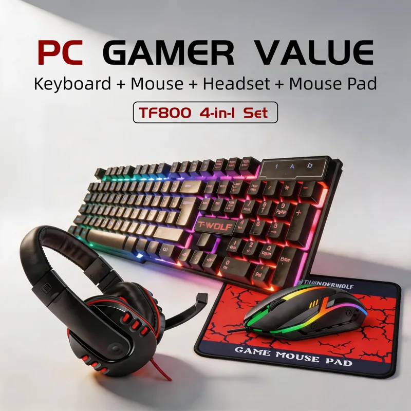 Conjunto de Jogos 4 em 1 com T - Gaming Headset Rgb avaliação e preço