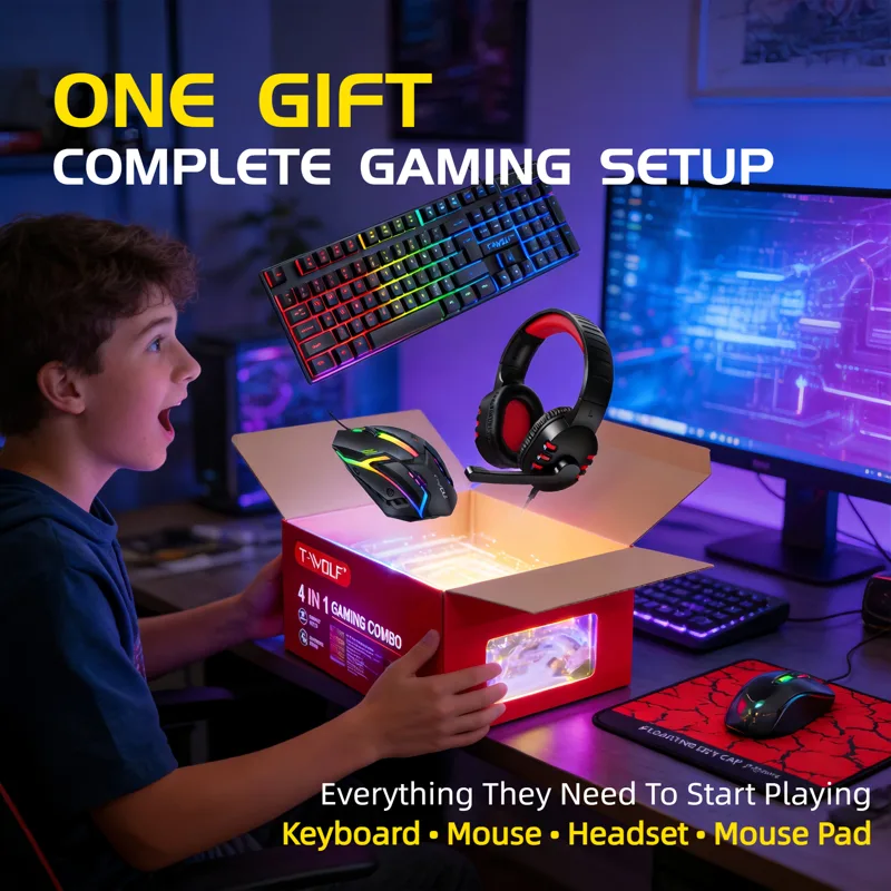 Conjunto de Jogos 4 em 1 com T - Gaming Headset Rgb avaliação e preço