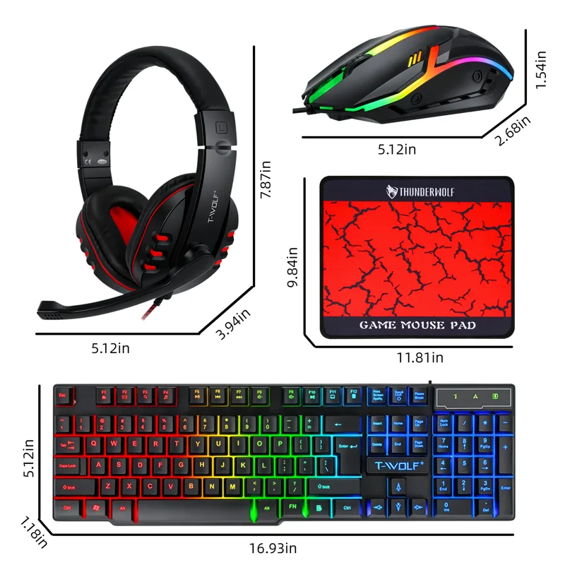 Conjunto de Jogos 4 em 1 com T - Gaming Headset Rgb avaliação e preço