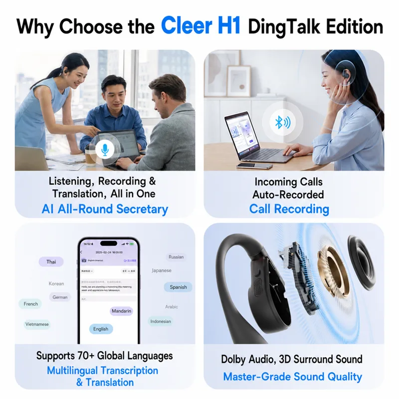 Fones de Ouvido AI DingTalk H1 - Earbuds Charging Case avaliação e preço