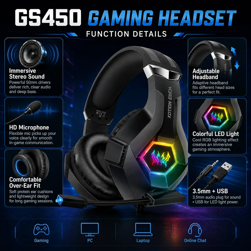 Fone de Ouvido Gamer com Fio G - Gaming Headset Rgb avaliação e preço