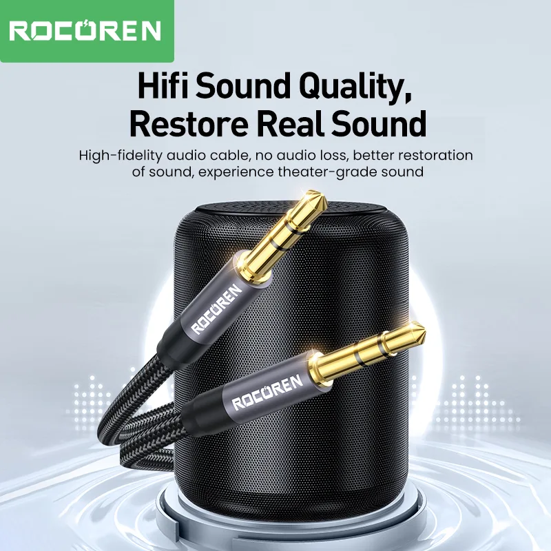 Rocoren 3.5mm jack cabo de áud - Cable Extension 3.5 avaliação e preço