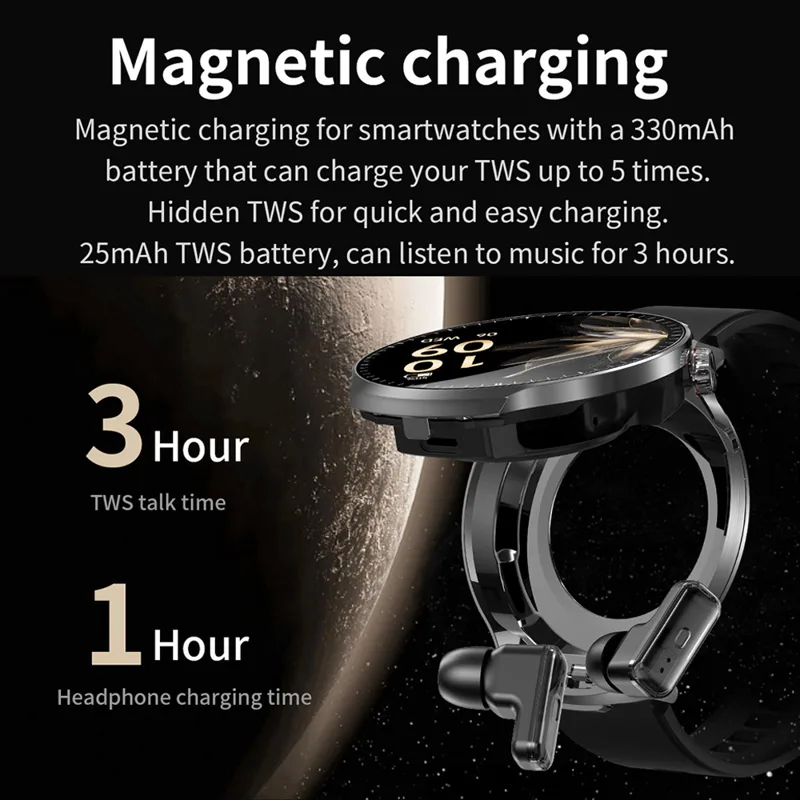 Novo Smartwatch 2 em 1 2026 co - Sports Earphone Hook avaliação e preço
