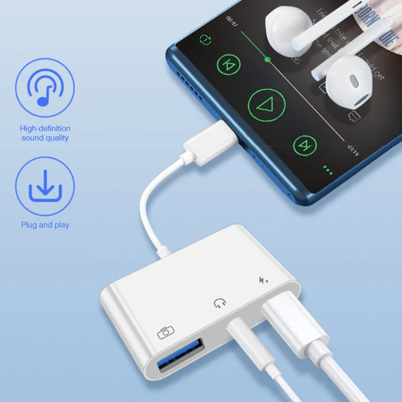 Adaptador de Áudio 3 em 1 Tipo - Earphone Splitter Jack avaliação e preço