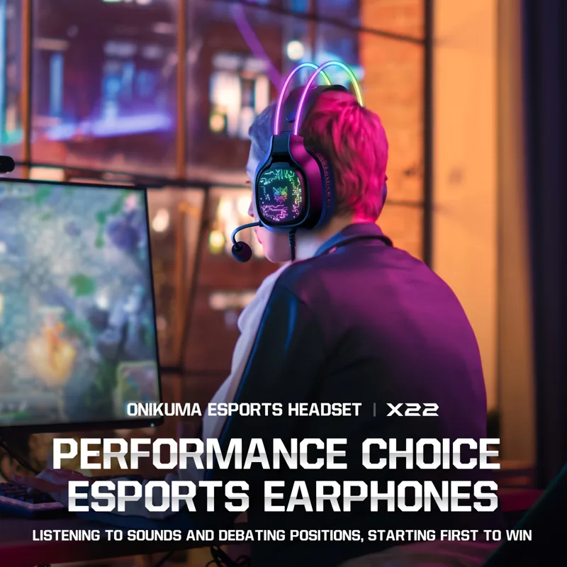 ONIKUMA X22 Gaming Headset RGB - Gaming Headset Rgb avaliação e preço