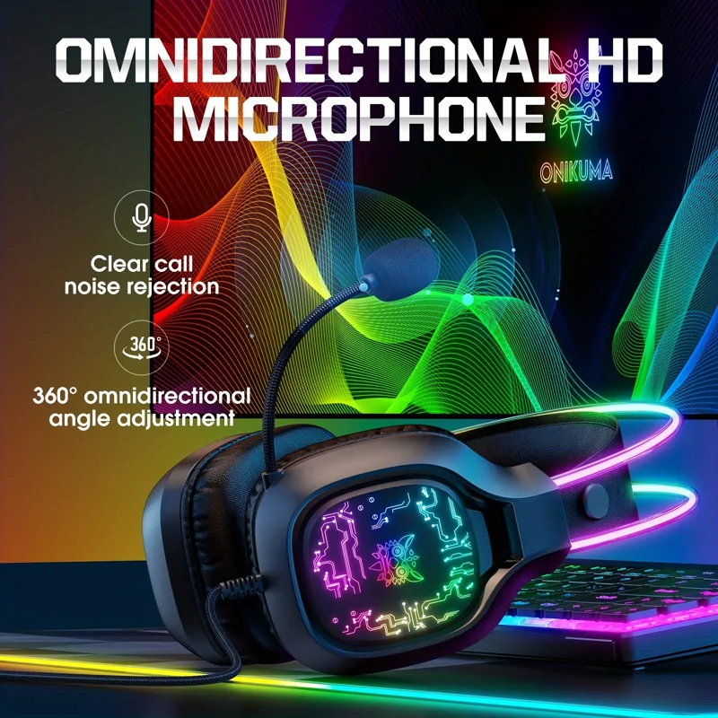 ONIKUMA X22 Gaming Headset RGB - Gaming Headset Rgb avaliação e preço