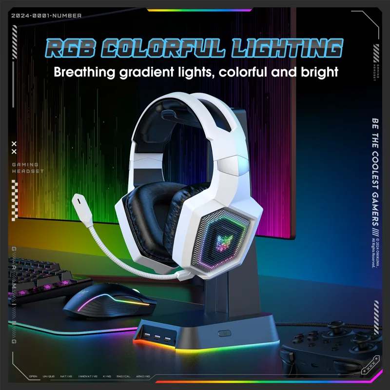 Onikuma fone de ouvido sem fio - Gaming Headset Rgb avaliação e preço