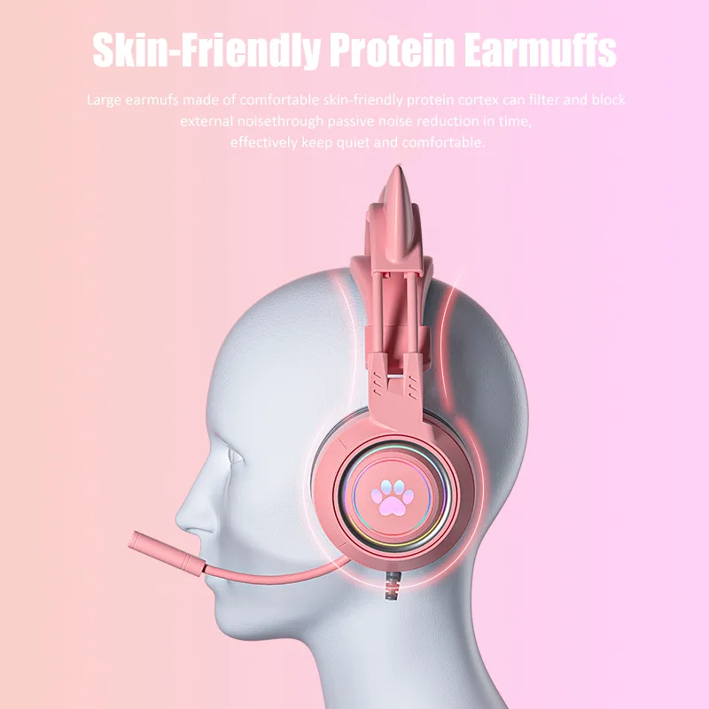 Cute Cat Ear Gaming Headphones - Gaming Headset Rgb avaliação e preço