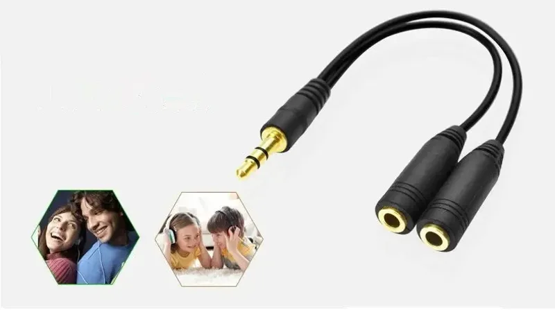 Divisor de fone de ouvido, cab - Earphone Splitter Jack avaliação e preço