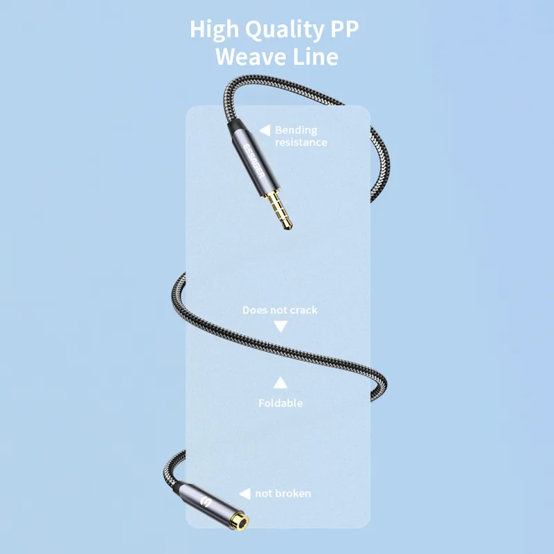 ESSAGER-Cabo De Extensão De Au - Earphone Splitter Jack avaliação e preço