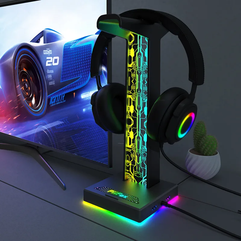 RGB Gaming Headphone Stand, Du - Gaming Headset Rgb avaliação e preço