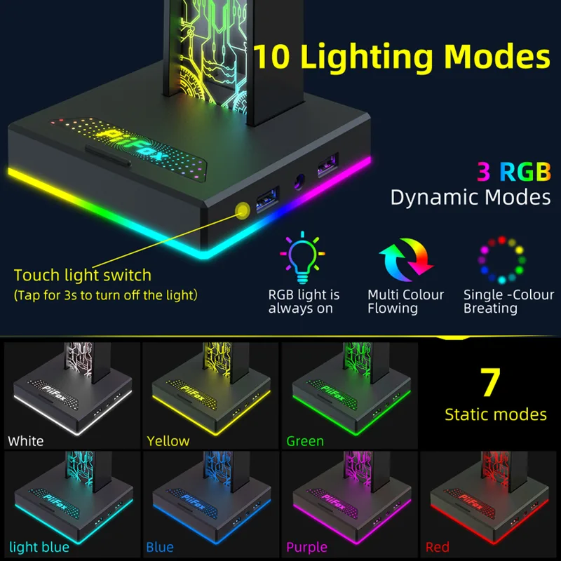 RGB Gaming Headphone Stand, Du - Gaming Headset Rgb avaliação e preço