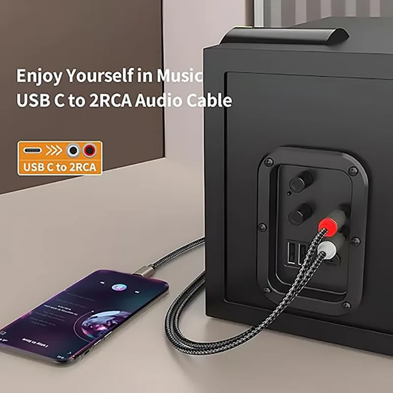 Cabo de áudio usb c para 2 rca - Earphone Splitter Jack avaliação e preço